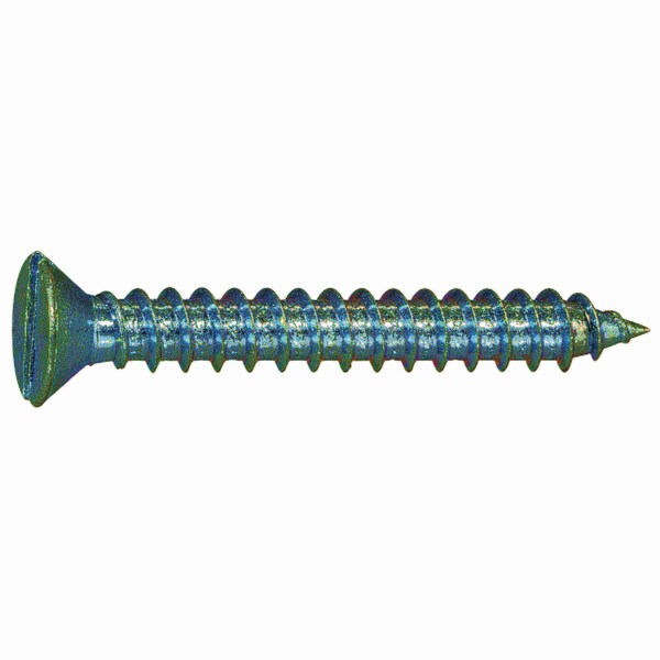 Midwest Fastener Sheet Metal Screw, #14 x 2 in, Zinc Plated Steel Flat Head Slotted Drive, 10 PK 61578 - main